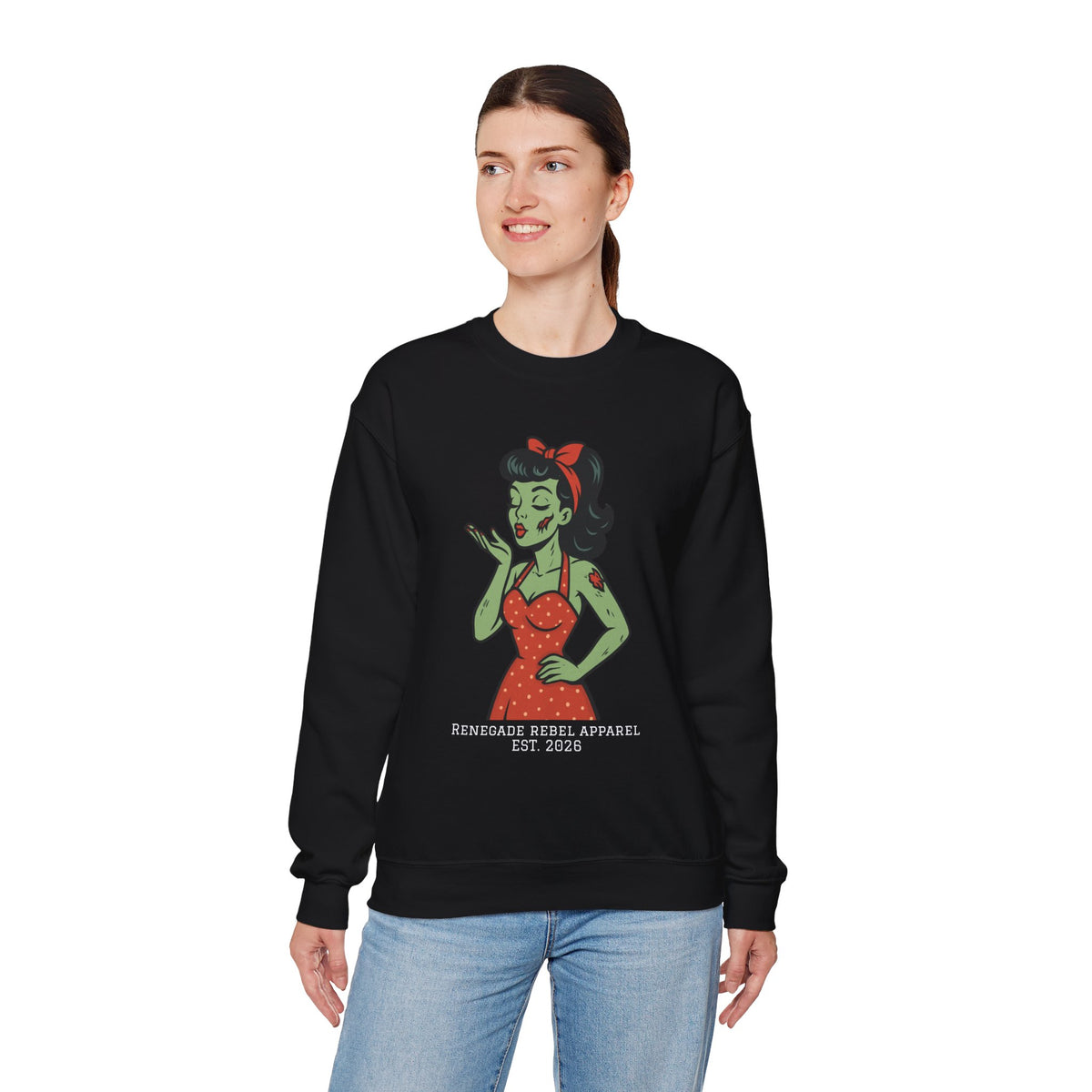Zombie Pin Up Girl Crewneck
