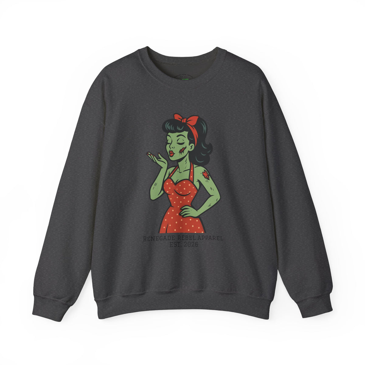 Zombie Pin Up Girl Crewneck