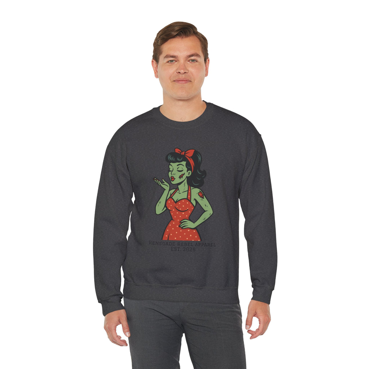 Zombie Pin Up Girl Crewneck