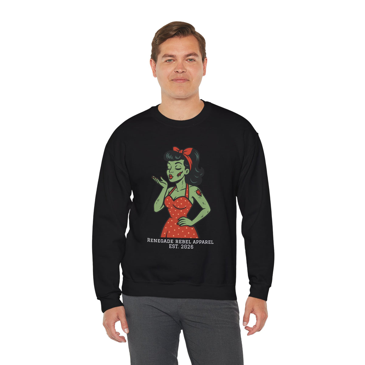 Zombie Pin Up Girl Crewneck