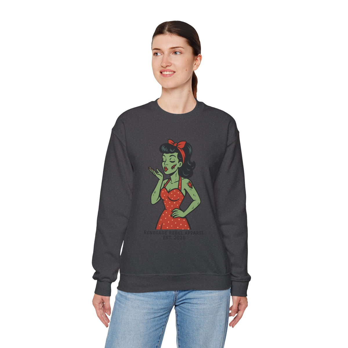 Zombie Pin Up Girl Crewneck