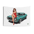 Pin Up Girl Car Tapestry