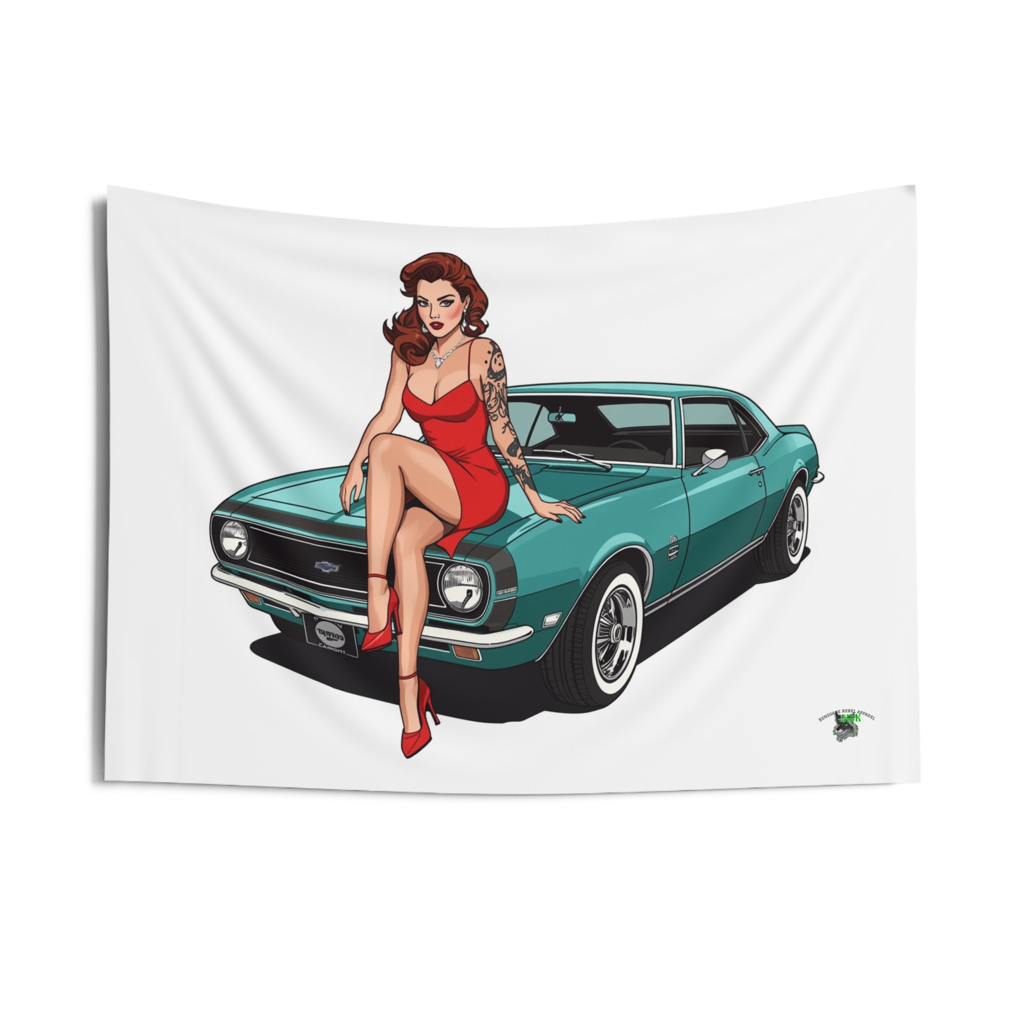 Pin Up Girl Car Tapestry