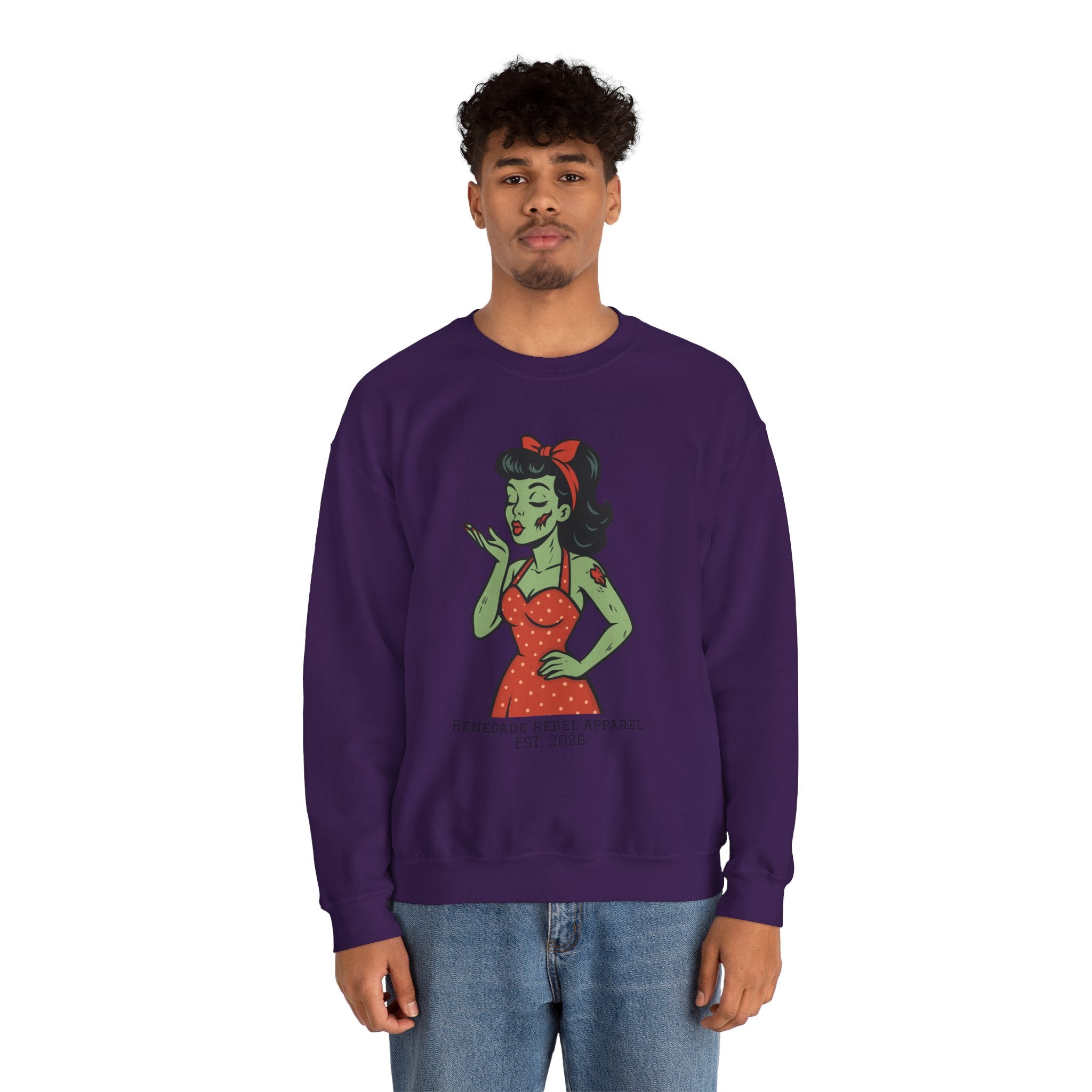 Zombie Pin Up Girl Crewneck