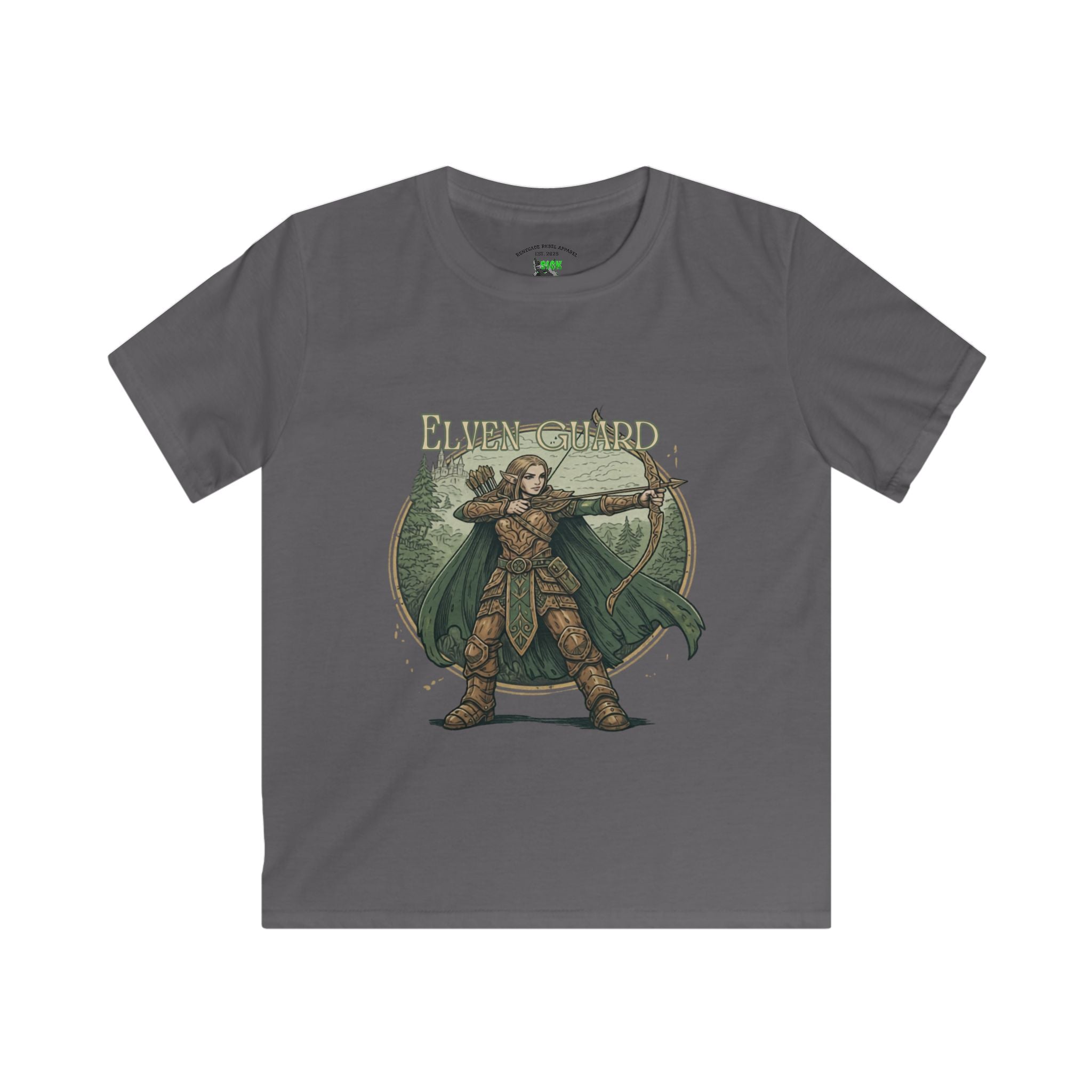 Kids Tee — "Elven Guard" Fantasy Archer Graphic Shirt