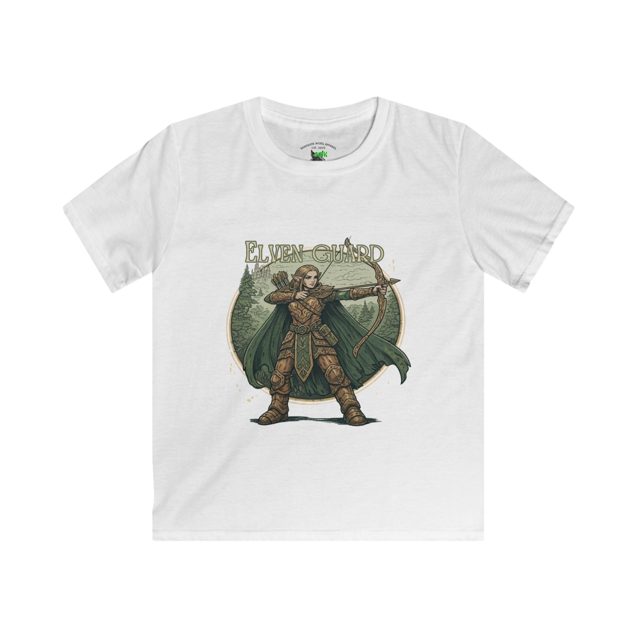 Kids Tee — "Elven Guard" Fantasy Archer Graphic Shirt