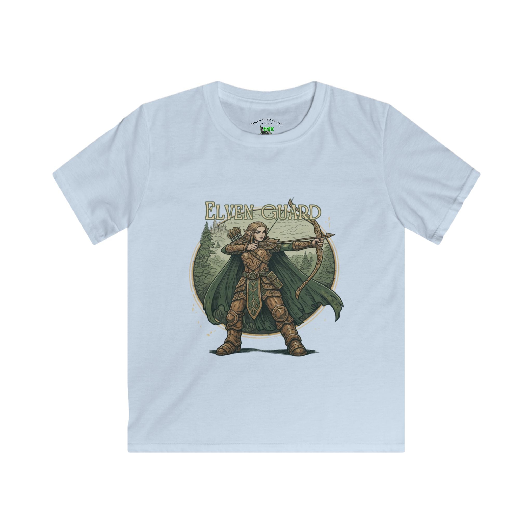 Kids Tee — "Elven Guard" Fantasy Archer Graphic Shirt