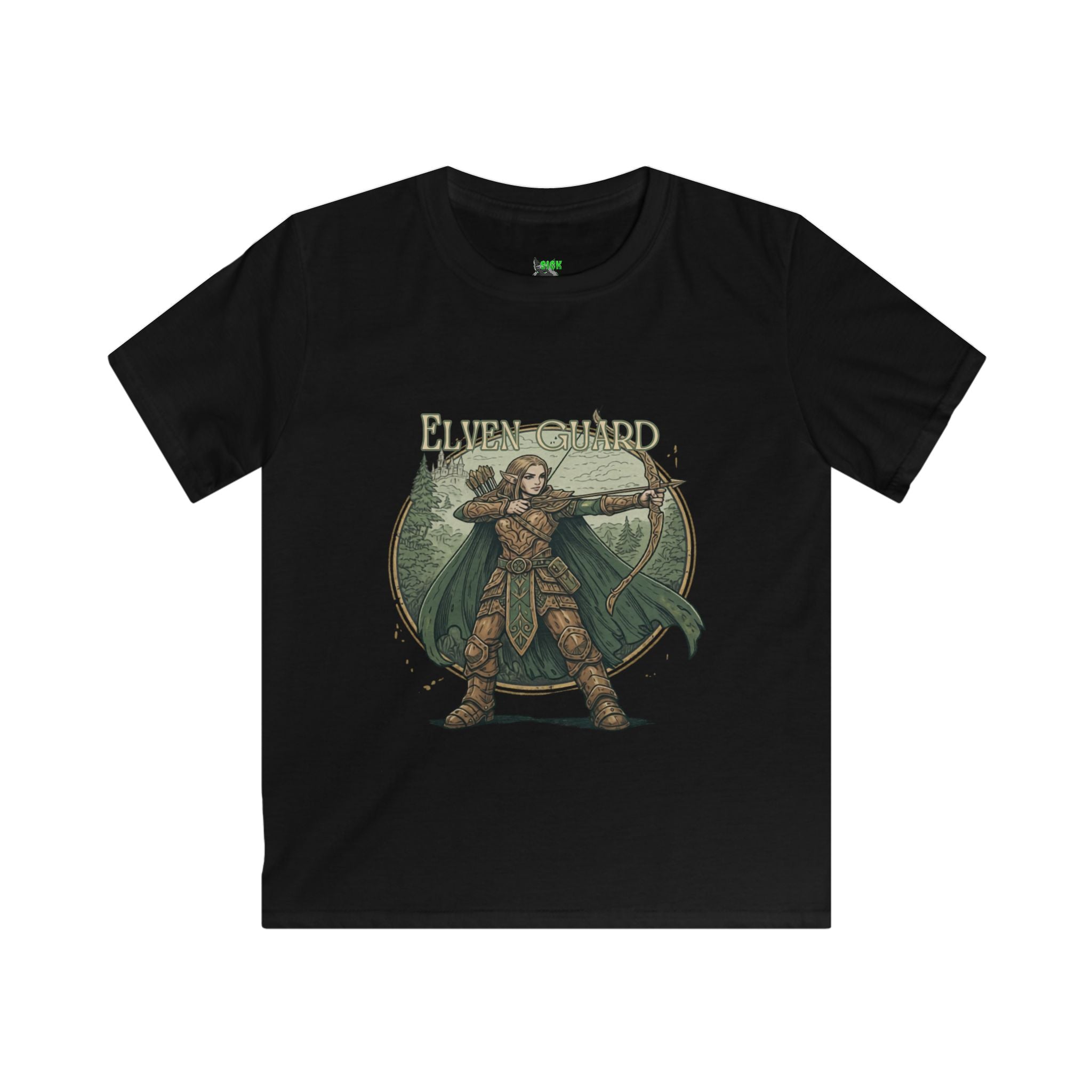 Kids Tee — "Elven Guard" Fantasy Archer Graphic Shirt