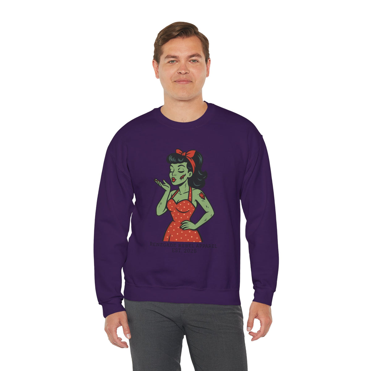 Zombie Pin Up Girl Crewneck