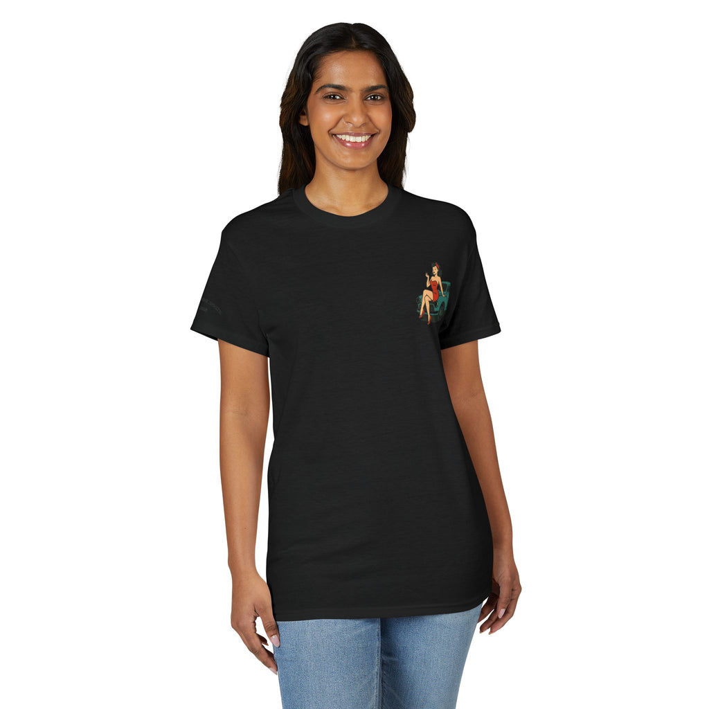 Pinup Girl on Vintage Car Graphic Tee