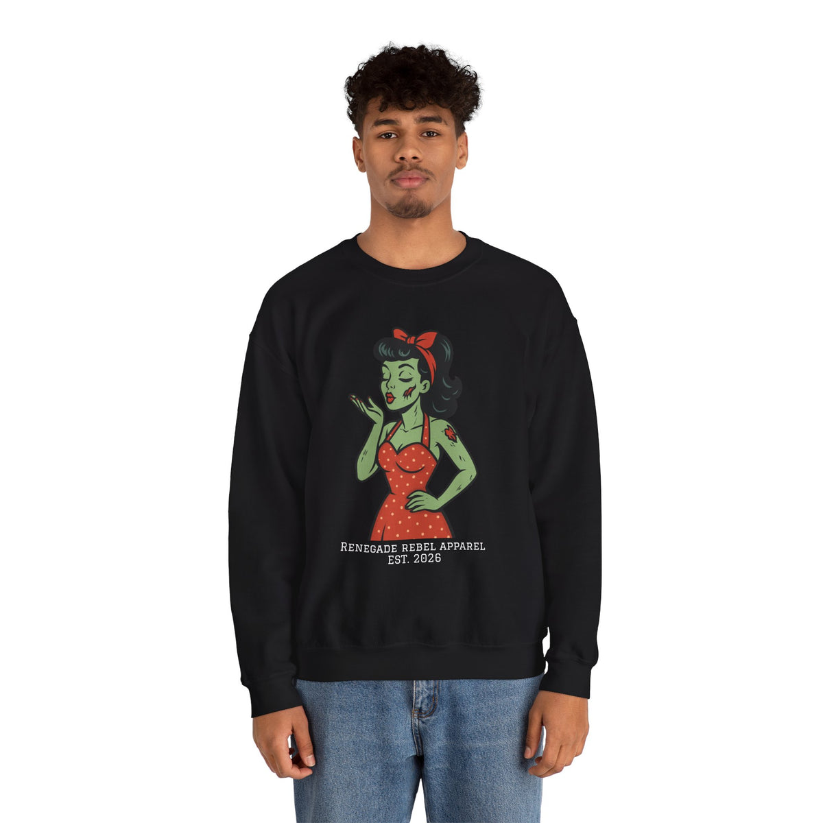 Zombie Pin Up Girl Crewneck