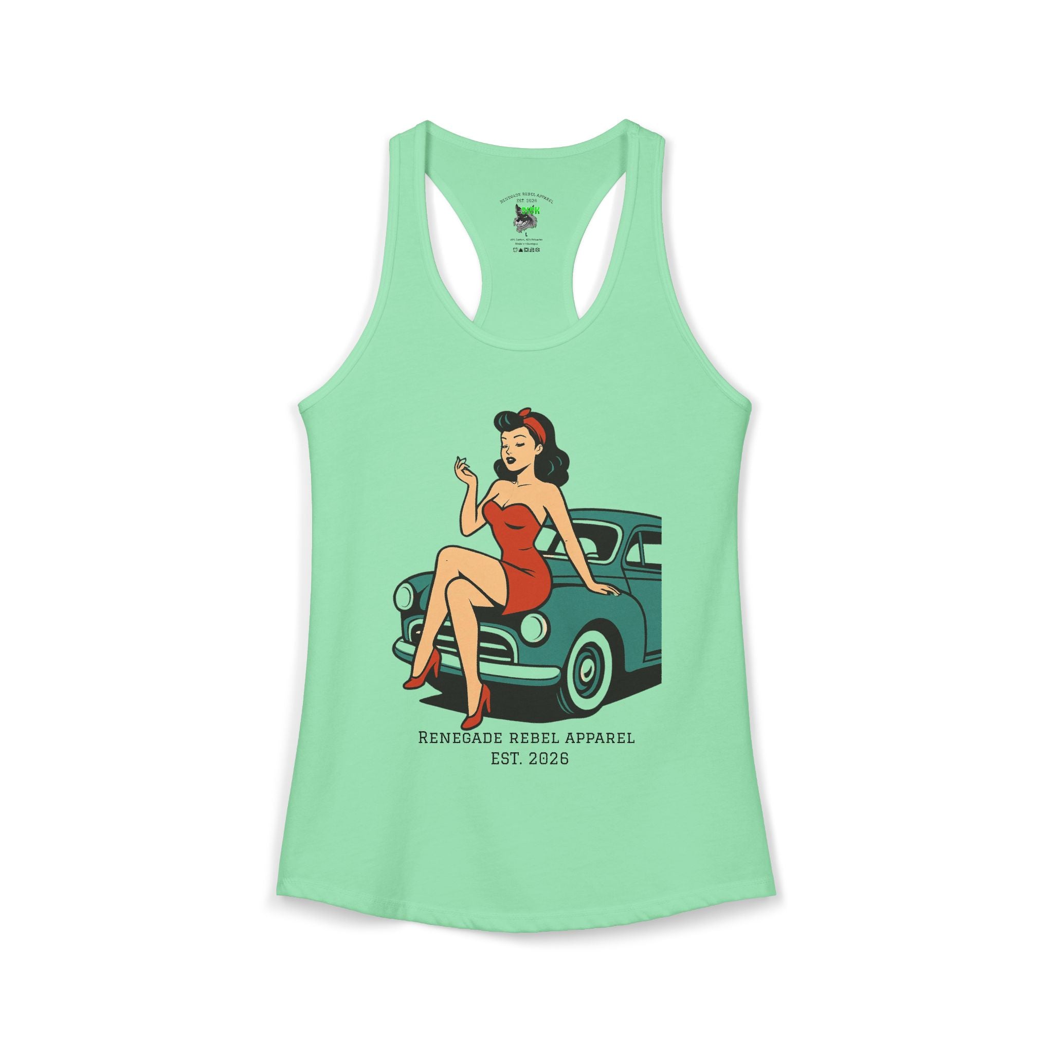 Pin Up Car Racerback Tank