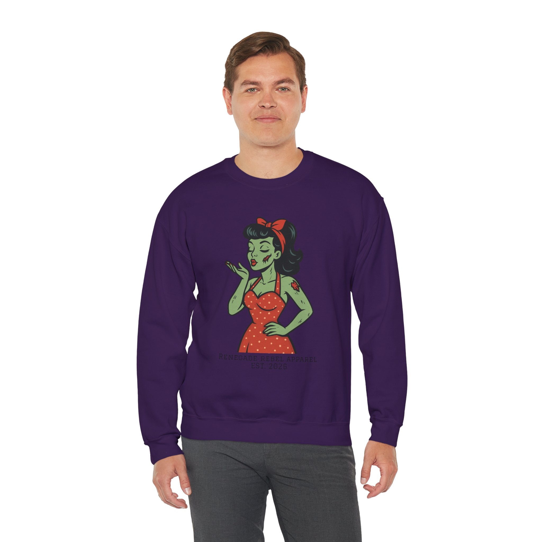 Zombie Pin Up Girl Crewneck