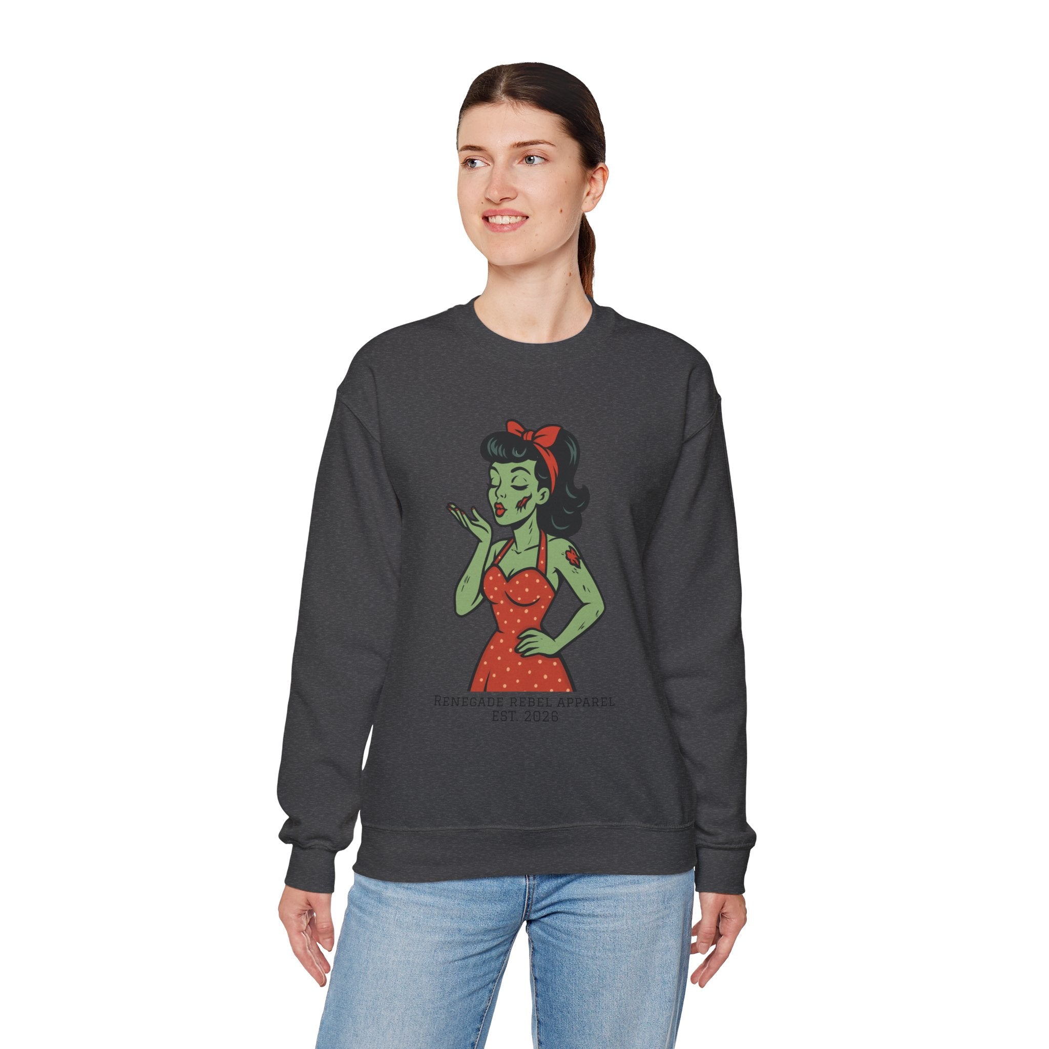 Zombie Pin Up Girl Crewneck