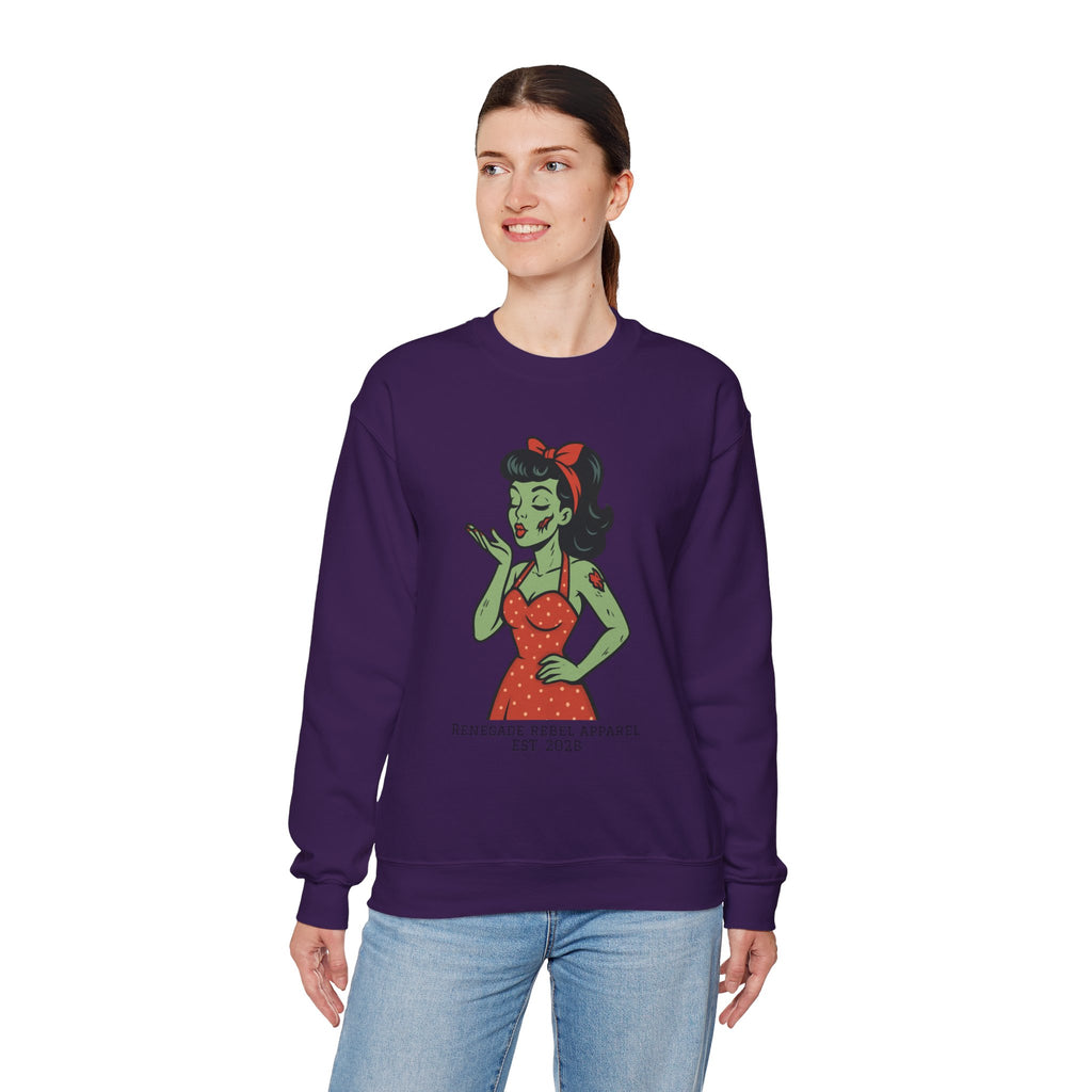 Zombie Pin Up Girl Crewneck