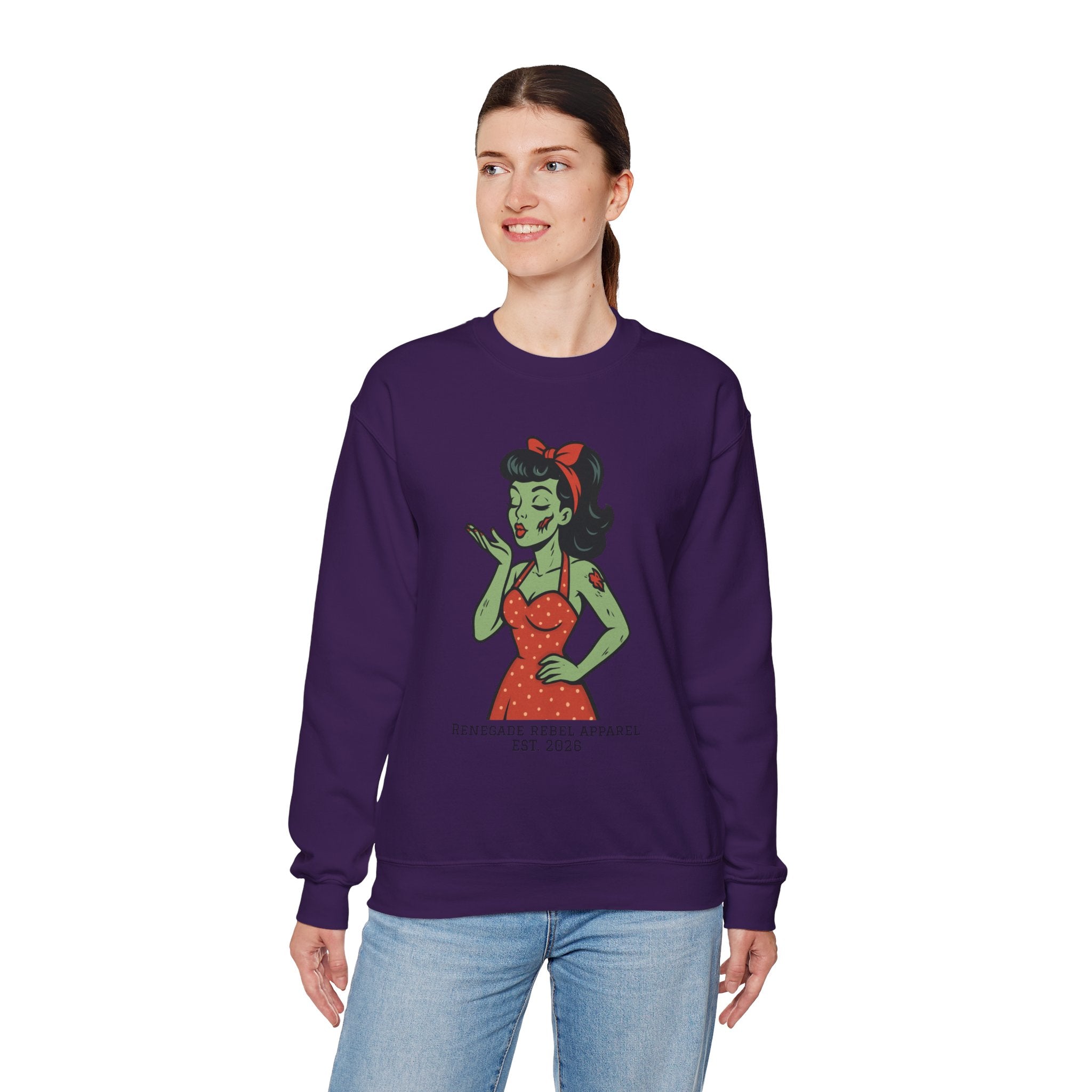 Zombie Pin Up Girl Crewneck