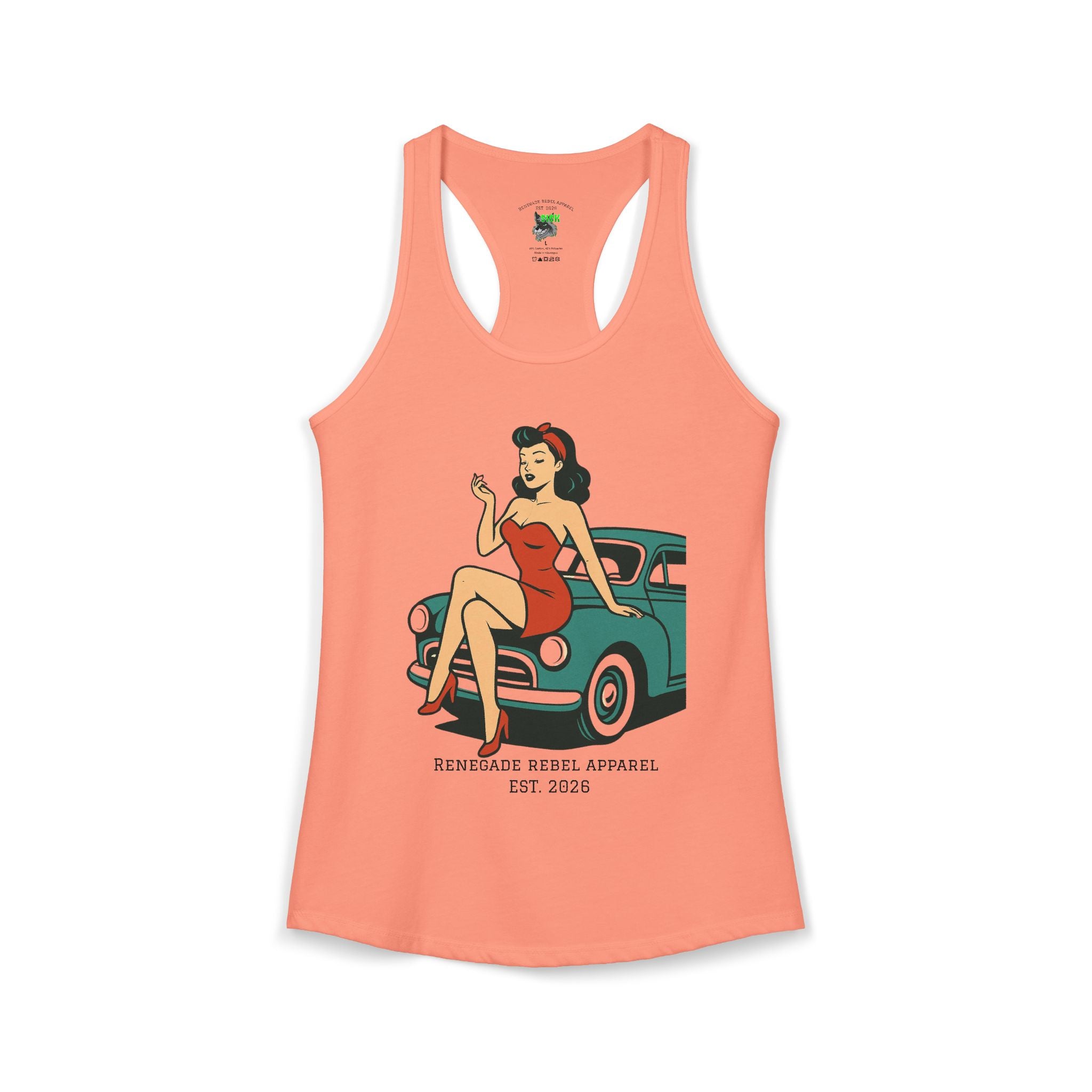 Pin Up Car Racerback Tank