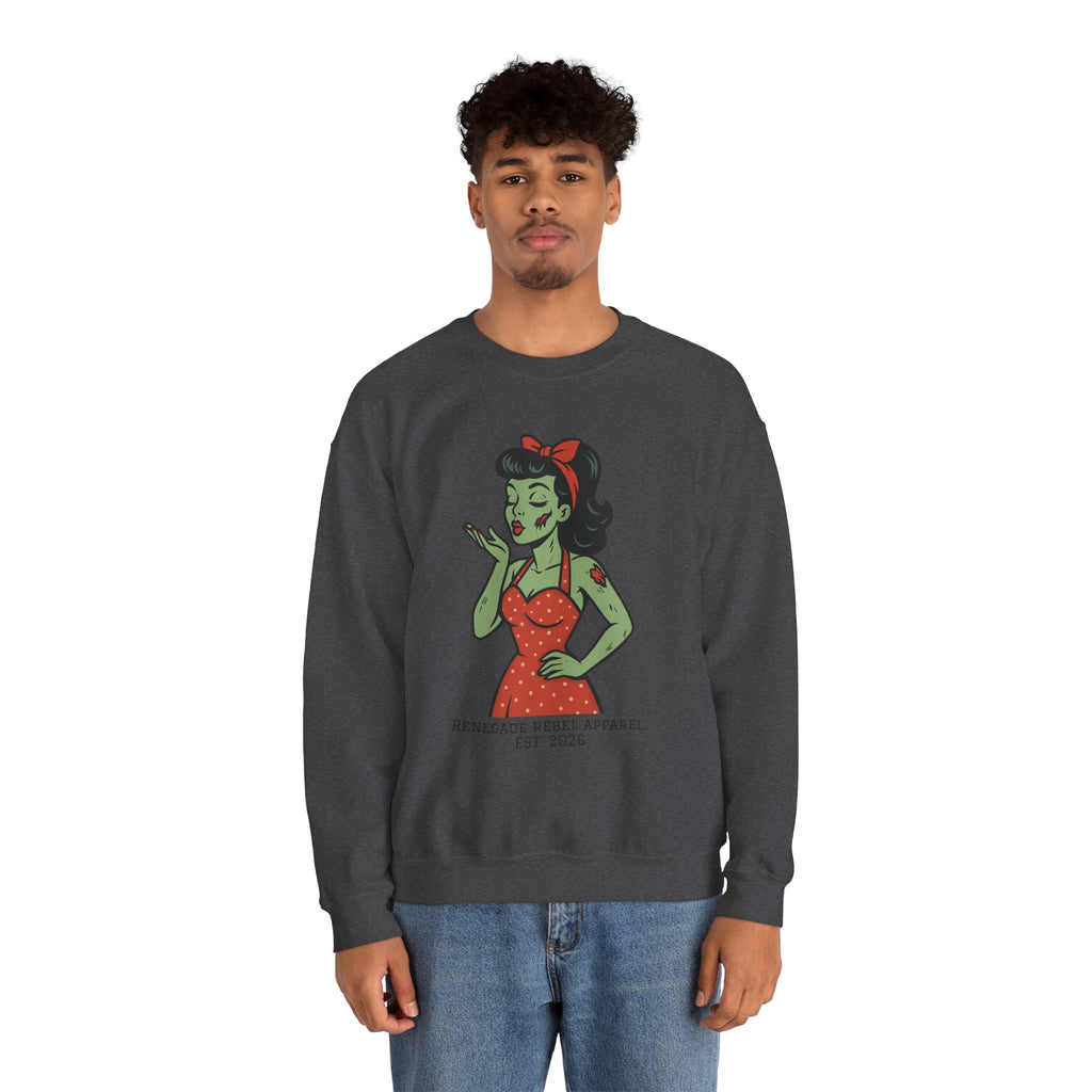 Zombie Pin Up Girl Crewneck