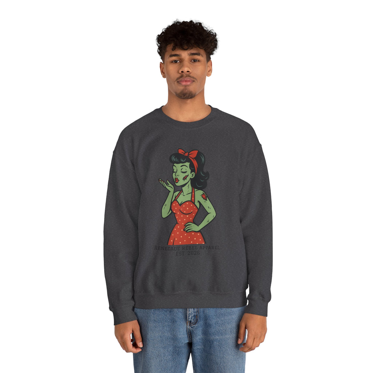 Zombie Pin Up Girl Crewneck