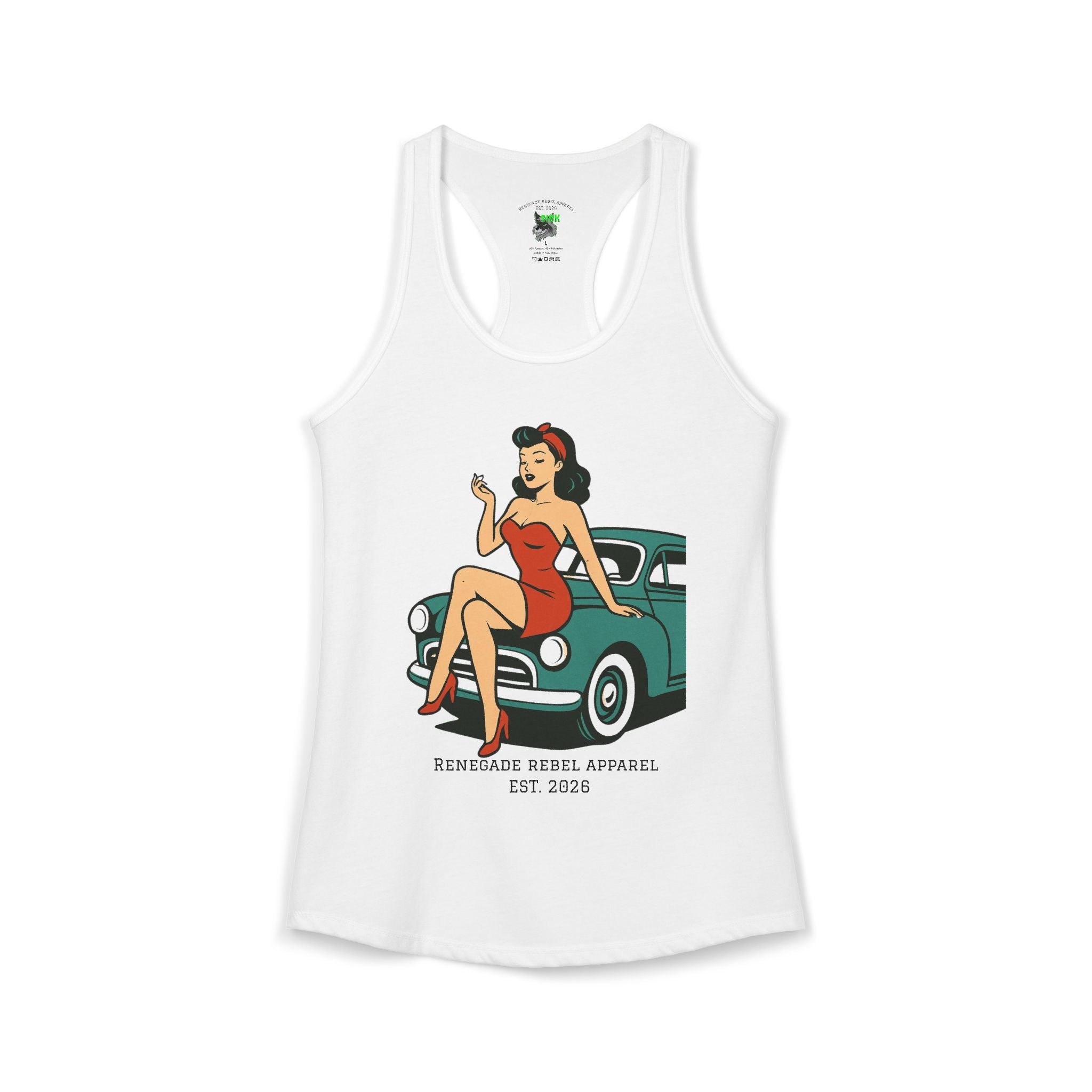 Pin Up Car Racerback Tank