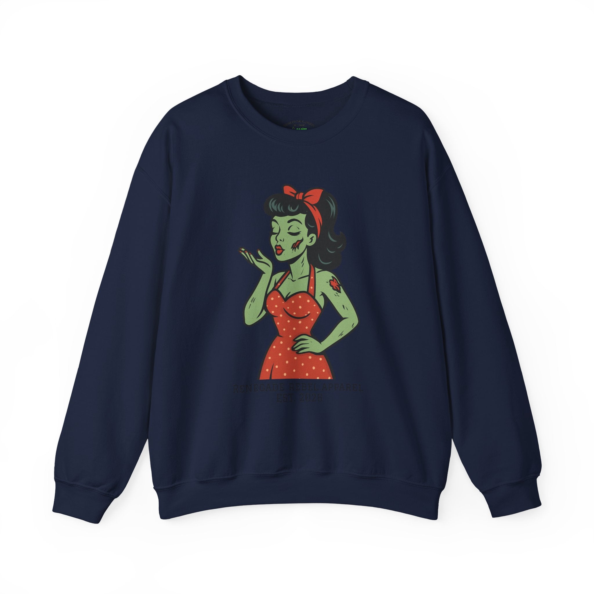 Zombie Pin Up Girl Crewneck