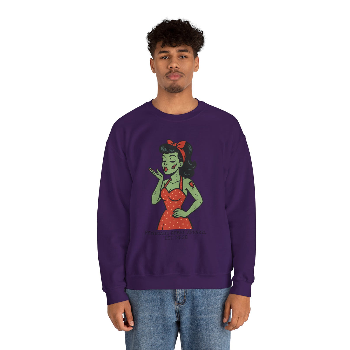 Zombie Pin Up Girl Crewneck